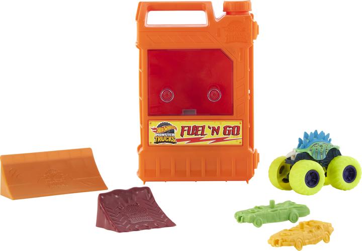 Actual product image Hot Wheels Monster Trucks Stunt N' Go Fossil Fuel Playset (EC)