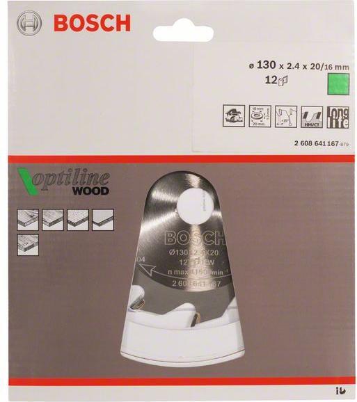 Immagine prodotto Bosch Professional Zubehör Lama circolare per legno PRO, 130 x 2,4 x 20 mm