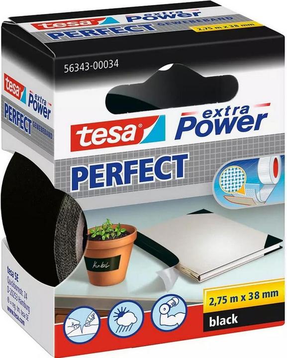 Produktbild tesa 3x EXTRA POWER PERFECT Gewebeband, gewebeverstärktes Ductape, Dreierpack (38 mm)