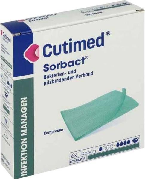 Image du produit BSN Compresse Cutimed Sorbact 4x6cm bactéricide stérile 5 pces