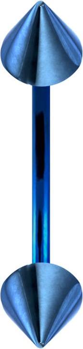 Star Piercing Micro Banane dunkelblau mit zwei Cones (ohne Messing, Chirurgenstahl 316L)