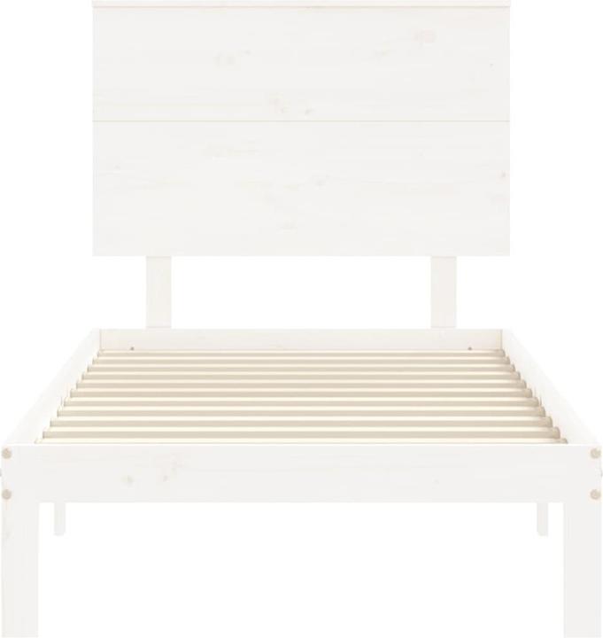 Produktbild VidaXL Massivholzbett mit Kopfteil Weiss 4FT Small Double (120 x 190 cm)