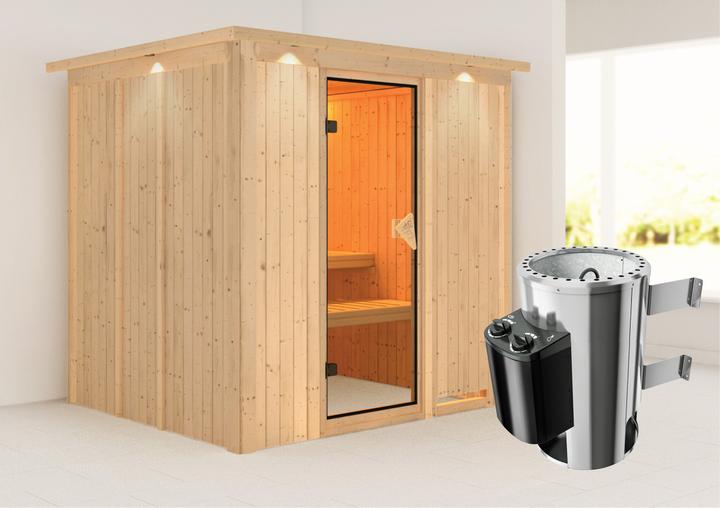 Actual product image Karibu Daria with roof wreath (Plug & Play 3.6 KW internal control)