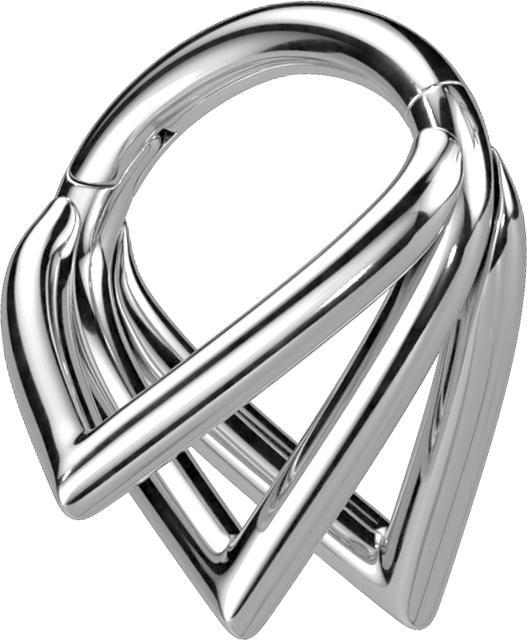 Star Piercing Micro Segmentring klappbar silber drei Winkelringe (ohne Messing, Titan G23)