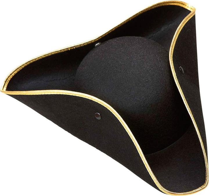 Produktbild Widmann Dreispitz Tricorn Schwarz mit Goldkante aus Filz (One Size)
