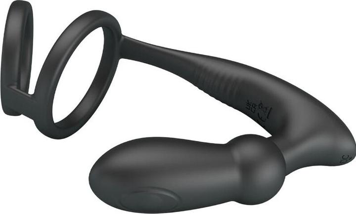 Immagine prodotto Pretty Love - Emoni cock ring + plug anale 12 vibrazioni nero (19 cm)