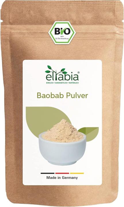 Eltabia Bio Baobab-Pulver | Affenbrotbaum gemahlen | Apothekerbaum in Rohkost Qualität (Pulver, 100 g)