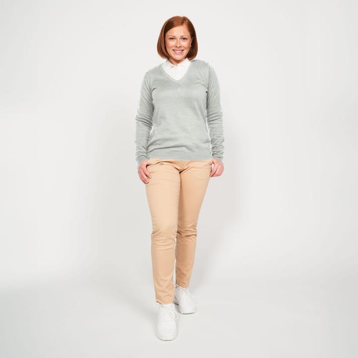 Actual product image Inesis Ladies golf pullover V-neck cotton - CW 100 grey