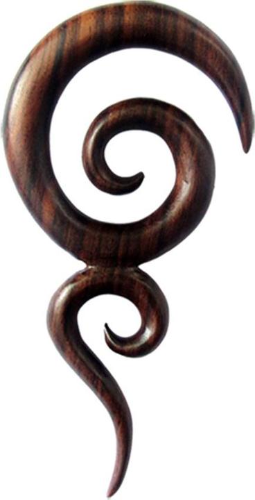 Immagine prodotto Star Piercing Peso dell'orecchio a doppia spirale in legno di sonowood (senza ottone, Organico)