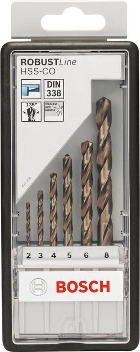 Produktbild Bosch Professional Zubehör PRO Stainless Steel HSS-Co Spiralbohrer-Set, 6-tlg. (Ø2-8mm)