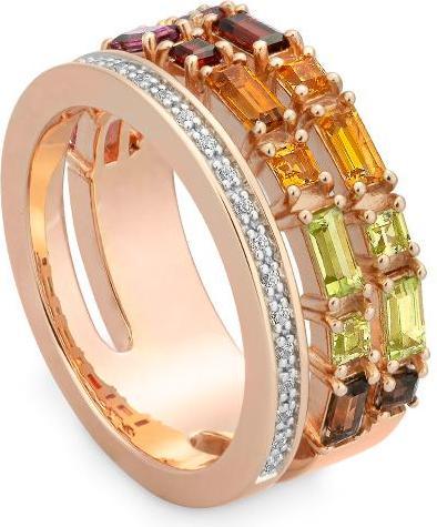 Produktbild Breuning RING - E.RHODOLITH/Brill. 0,127 Ct. H/si (58, 750/18 K Gold)