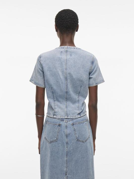 Image du produit Rouge Edit Denim Oberteil mit kurzen Ärmeln (34)