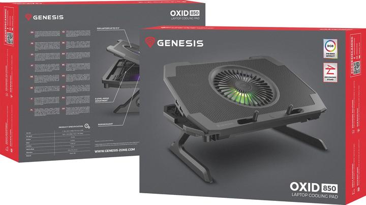 Actual product image Genesis Laptop Cooling Pad OXID 850 Black, 270 x 400 x 35 mm