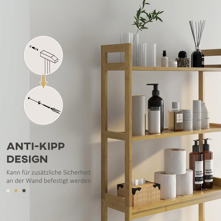 Image du produit Kleankin Étagère de salle de bain à 3 niveaux (68 x 20 x 165 cm)
