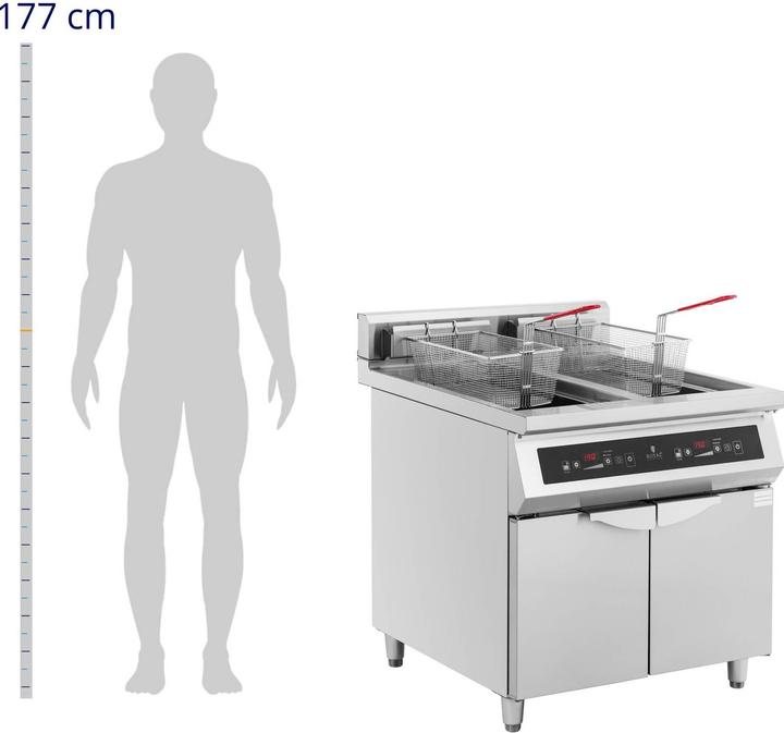 Actual product image Royal Catering Induction Fryer - 2 x 30 L - 60 to 190 °C -