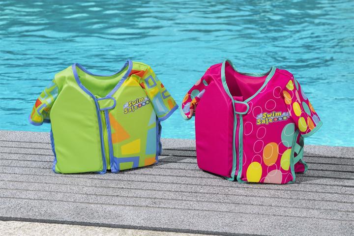 Image du produit Bestway Swim Safe ABC Svømme Traeningsvest UPF 50+ m/aermer, Skum 11-30 kg Grøn (Taille unique, 11 - 30 kg)