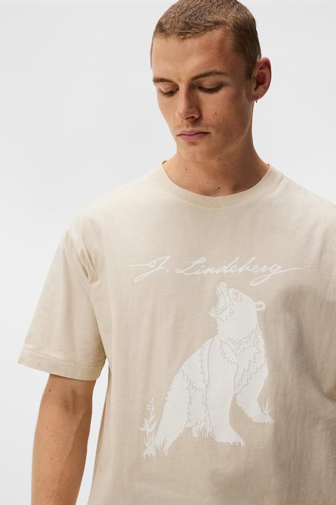 Produktbild J. Lindeberg Walsch Box Print T-Shirt Oyster (L)