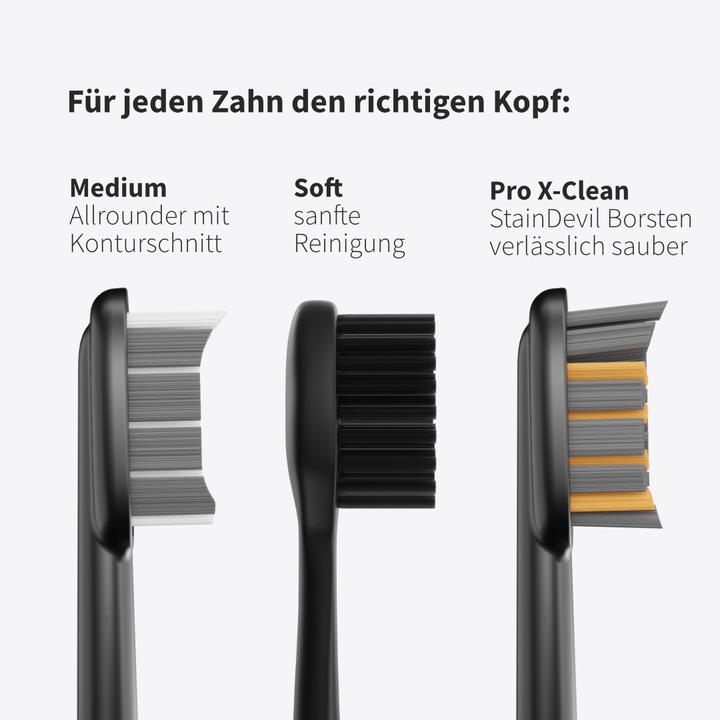 Actual product image Zahnheld Brush head Basic Medium 9x Black (9 x)