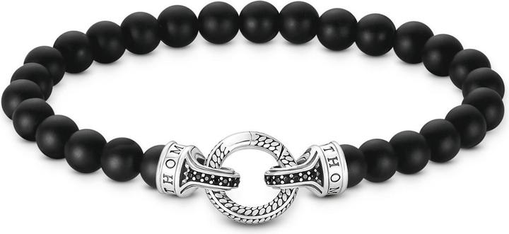 Actual product image Thomas Sabo Armband Obsidian Beads Silber (21 cm, Silver 925)
