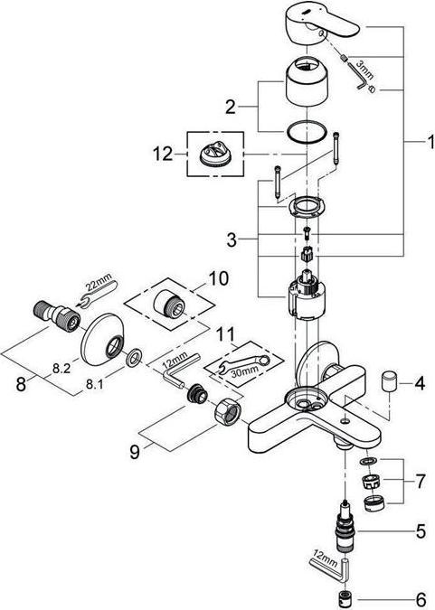 Image du produit Grohe Einhand-Wannenbatterie BAUEDGE