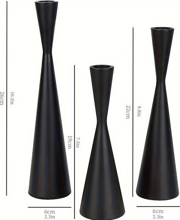 Alopini 3pcs/set bougeoir, petite taille long bougeoir, pour centre de table, dîner aux chandelles