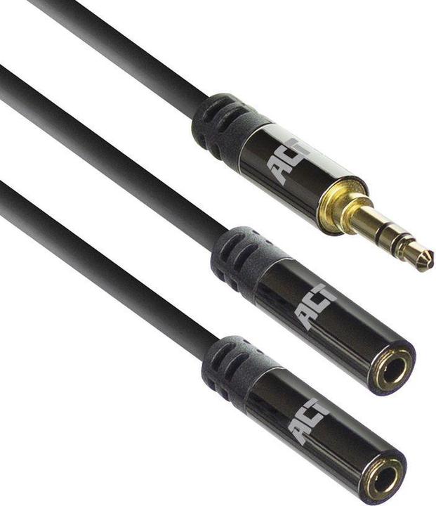 Image du produit 0,15 mètre de câble audio splitter haute qualité 3,5 mm jack mâle - 2x femelle (0.15 m, Jack 3,5 mm (AUX))