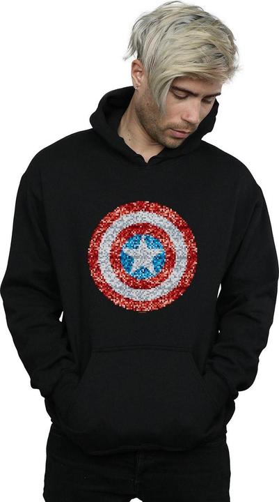 Image du produit - Sweat à capuche CAPTAIN AMERICA PIXELATED SHIELD - Homme (S)
