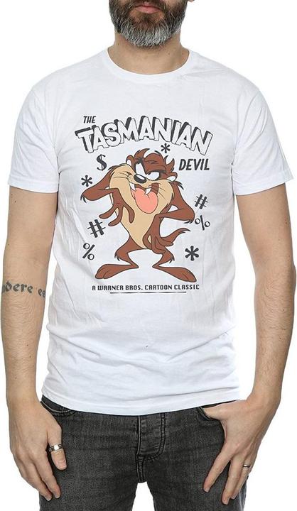 Actual product image Looney Tunes Mens Tasmanian Devil Vintage Cotton T-Shirt (M)