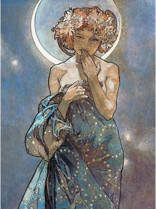 Image du produit Trenddeko Mucha - Étoile : La lune (96 x 260 cm)
