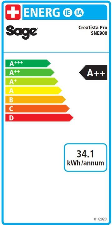 Energie-Label Sage Nespresso Creatista Pro (NESPRESSO Original, CH-Stecker)