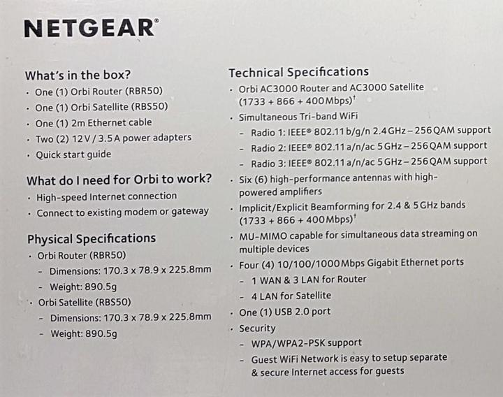 Produktbild Netgear Orbi RBK50 Set