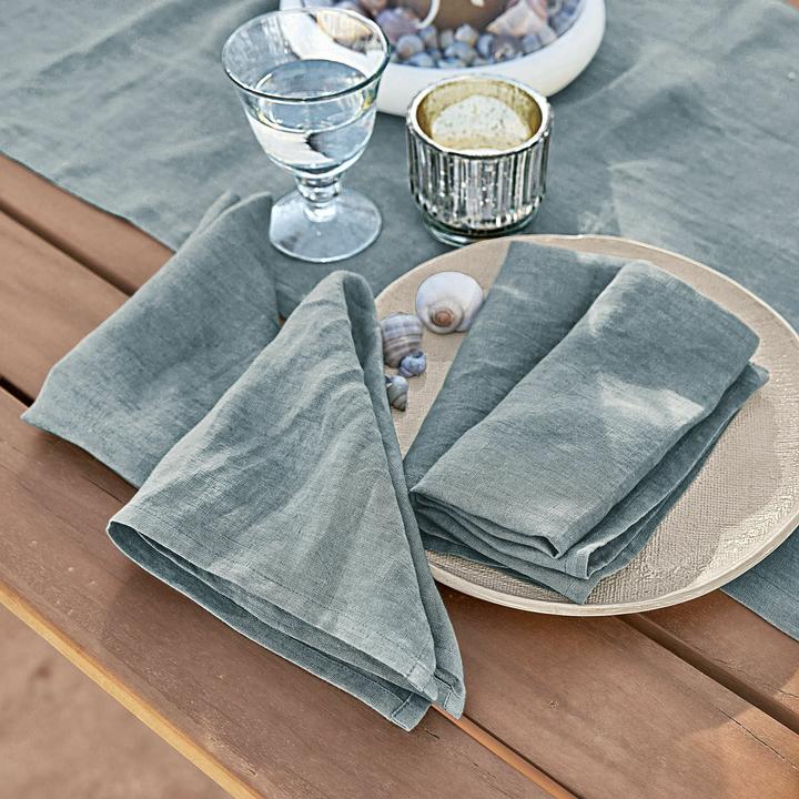 Actual product image Loberon Napkin set of 4 Ghis petrol (4 x, 40 x 40 cm)