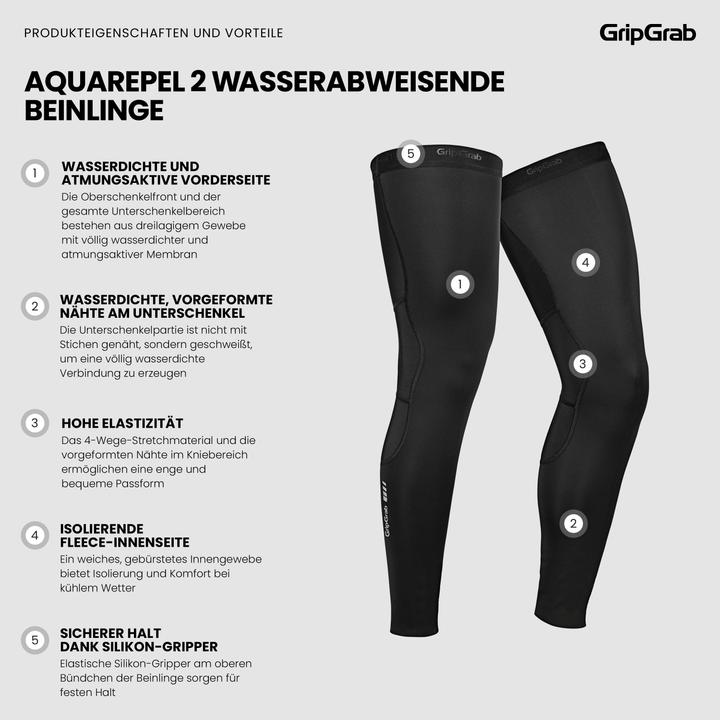 Immagine prodotto GripGrab Scaldamuscoli AquaRepel 2 resistenti all'acqua (L)
