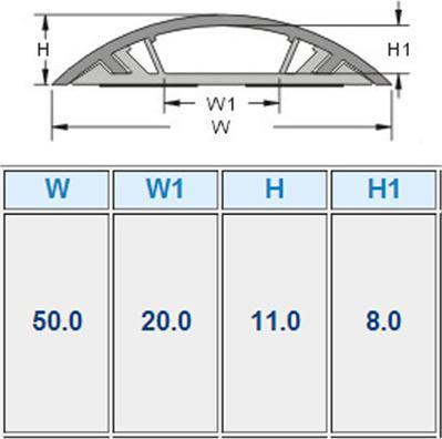 Immagine prodotto Canalina per cavi di tipo rotondo in PVC 50 mm. Larghezza: 50 mm Canalina per cavi 50mm pvc grigio (Avvolgicavo)
