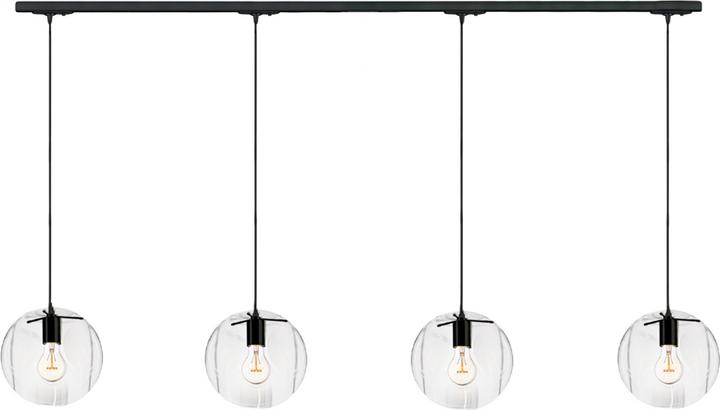 Immagine prodotto s.luce Lampada a sospensione in vetro Orb con 2 o 5 luci, incluso sistema a binario a 1 circuito (E27)