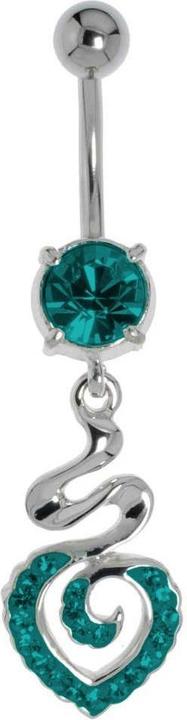 Bijouteria Bauchpiercing (Kristall, Messing rhodiniert, Chirurgenstahl 316L)