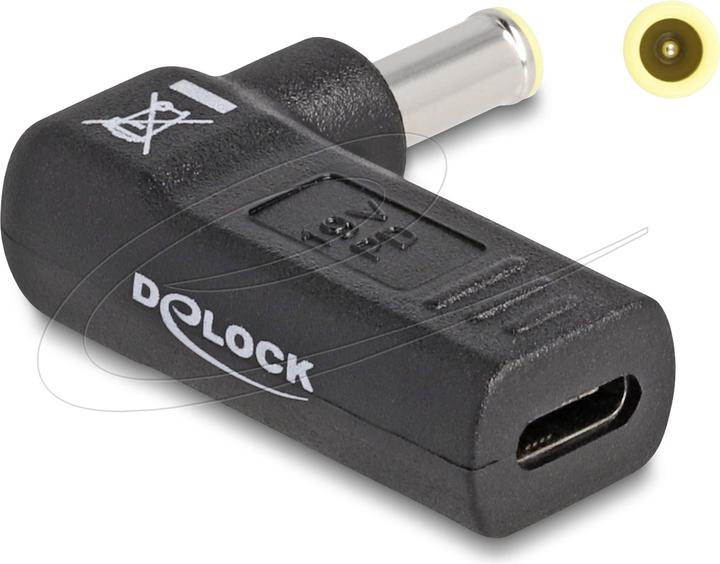 Image du produit Delock Adaptateur USB-C vers Samsung 5.5 x 3.0 mm coudé à 90 (USB-C, 3.80 cm)
