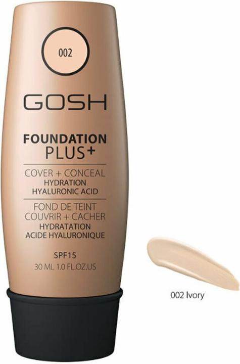 Actual product image Gosh Foundation Plus+ (002 Ivory)