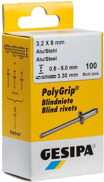 Actual product image Gesipa Blind rivet PolyGrip® Rivet shank dxl 3,2x11,0mm VA 75 pcs.