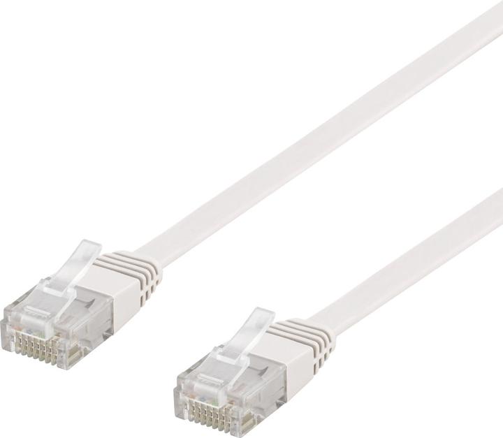 Image du produit Deltaco U/UTP Cat6 patch cable flat 0.3m 250MHz white (U/UTP, CAT6, 0.30 m)