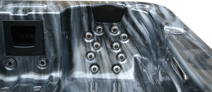 Produktbild Home Deluxe Outdoor Whirlpool BLACK PEARL, 27 Massagedüsen, Beleuchtung, Treppe und Thermoabdeckung, 3 Personen
