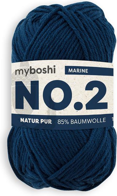 Image du produit Myboshi Laine n°2 col.255 marine 50 g, 100 m, 85 % CO, 15 % KP
