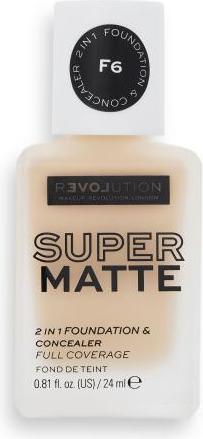 Image du produit Makeup Revolution Relove Super Matte 2 in 1 Fond de teint & Correcteur 24 ml F6 (F6)
