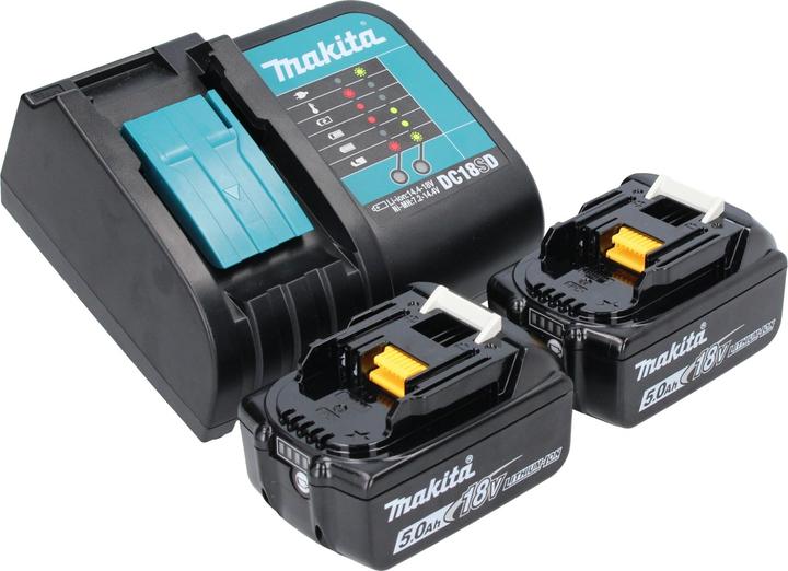 Actual product image Makita DRT 52 ST cordless edge router 18 V 6 mm brushless + 2x battery 5.0 Ah + charger