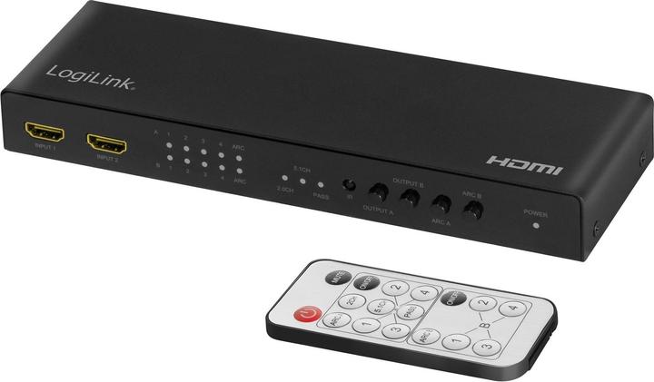 LogiLink Switch 4x2 HDMI, 4K 60Hz, auf Pult