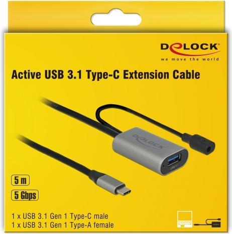 Produktbild Delock USB 3.1, Type-C zu Type-A (5 m, USB 3.1)