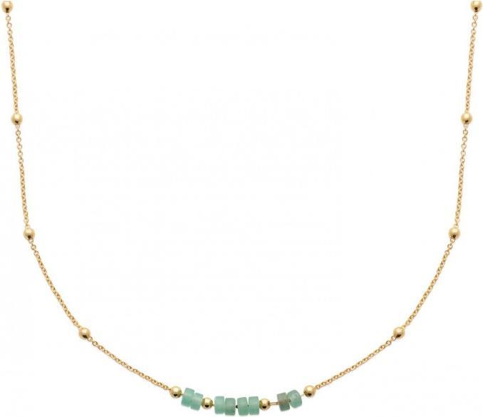 Actual product image Lara Gold plated NECKLACE - 40+5 - GREEN QUARTZITE