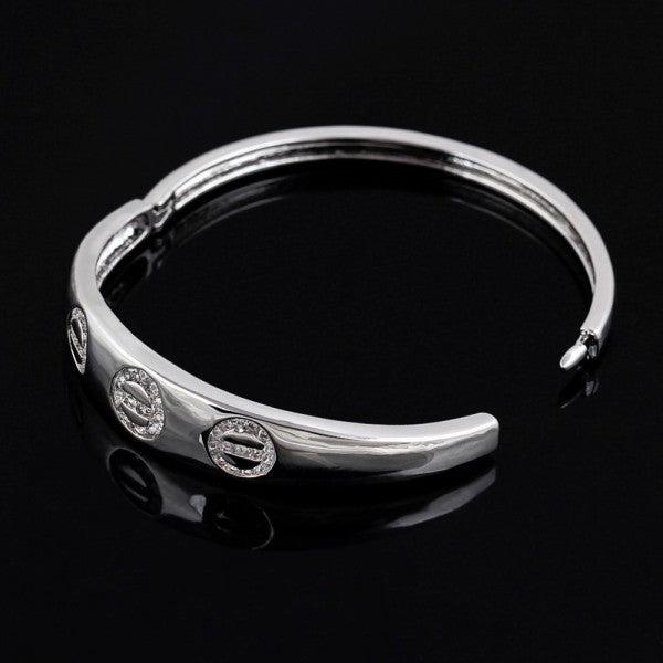 Produktbild Hermex LUXUS mit Platin veredelt Armreifen Armband Charms Zirkonia - Platin (Kupfer-Nickellegierung)