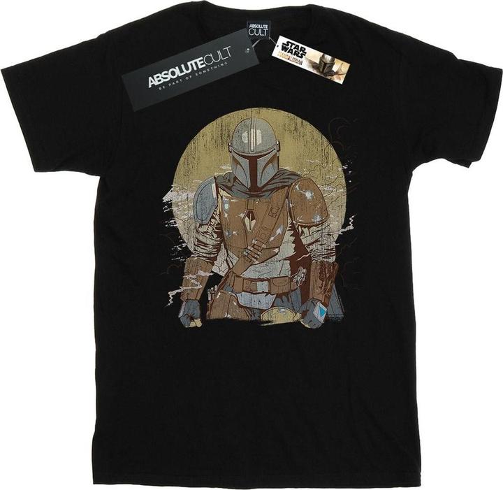 Actual product image Star Wars Mens The Mandalorian Distressed Warrior T-Shirt (M)
