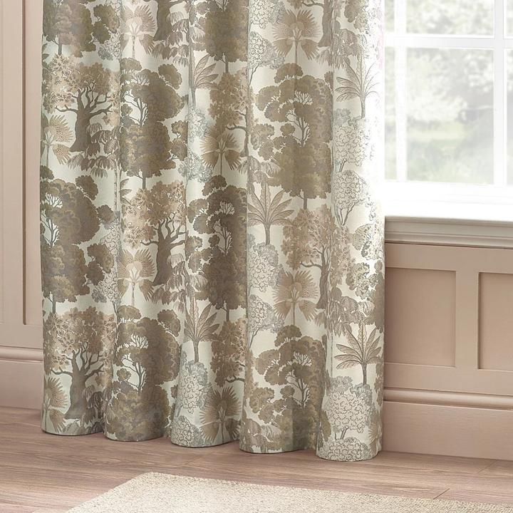 Actual product image Wylder Woodlands Jacquard Floral Eyelet Curtains (168 x 183 cm)